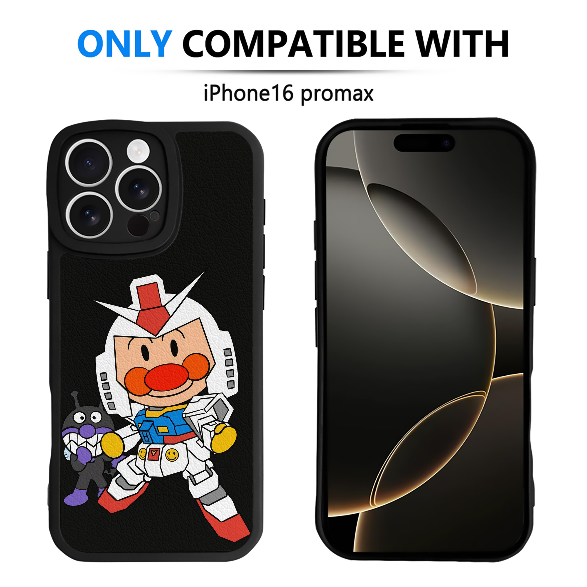 （画像用） アンパンマン Anpanman 【iPhone 16シリーズ対応】シリコンスマホケース（レザー調） 材質：シリコン